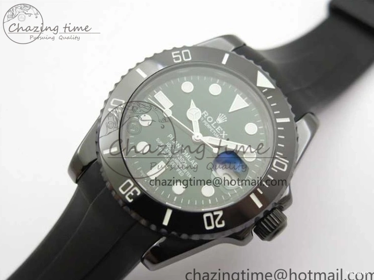 Edition SA3135 Black Black Green Strap Rubber Submariner Best 5GF Ceramic Dial on 40mm 0425